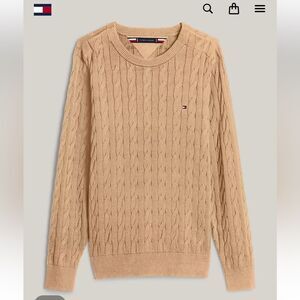NWT XXL 100% cotton Tommy Hilfiger crewneck sweater cable knit